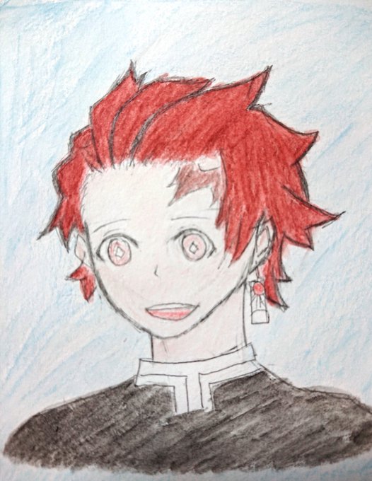 きなこ餅さんがTwitterに投稿した竈門炭治郎(鬼滅の刃)のイラスト。