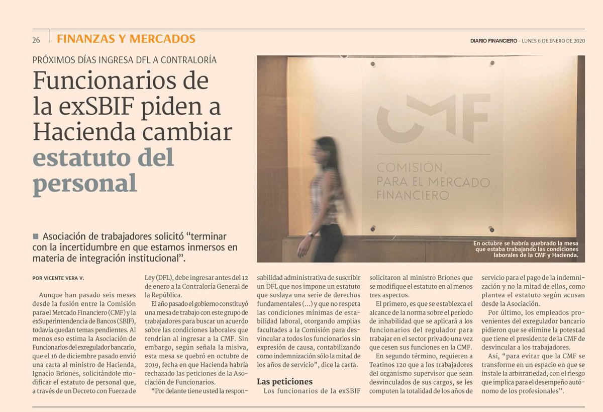 FJavieraAravena's tweet photo. @afusbif @anefchile 
El gobierno impone a l@s trabajadores de la Comisión para el Mercado Financiero (CMF) un estatuto de personal único en su especie totalmente precarizador y regresivo en sus derechos ya disminuidos por su condición de trabajadores públicos (sigue) https://t.co/VXpYcmLrAN