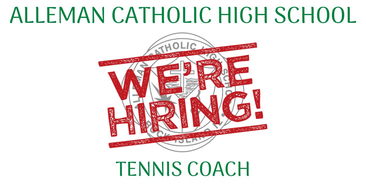 Alleman Catholic High School (@allemanhs) on Twitter photo We are hiring a Tennis Coach for this Spring! Interested applicants can contact Mrs. Sara Stroud at sstroud@allemanhighschool.org We are hiring a Tennis Coach for this Spring! Interested applicants can contact Mrs. Sara Stroud at sstroud@allemanhighschool.org