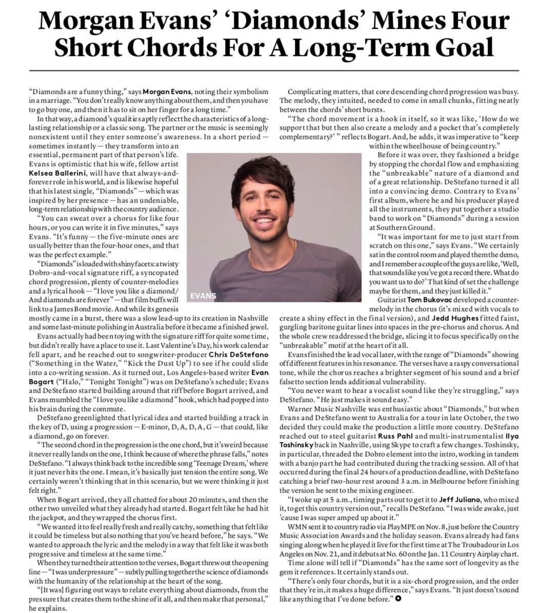 Morgan and his “Diamonds” co-writers <a href="/EKiddBogart/">Evan “Kidd” Bogart</a> and <a href="/destefanomusic/">ChrisDeStefano</a> shared with <a href="/billboard/">billboard</a> how the song came together. 💎 📝