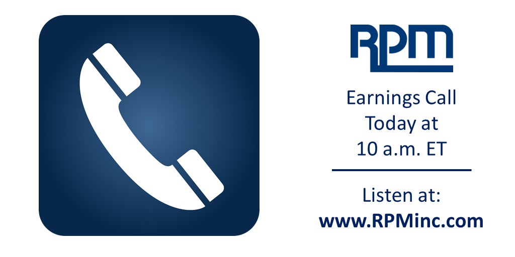 RPMintl's tweet photo. Listen to the $RPM FY20 Q2 #earnings call and #webcast with financial analysts at 10 am ET today

https://t.co/KpqPhnoDYO https://t.co/UAskRWCWFI