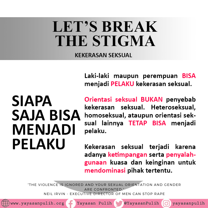 YayasanPulih's tweet photo. Kasus Reynhard, viral dibanyak jenis media. Tp ada sj info yg tdk sesuai &amp; tdk berkaitan dgn kasus KS yg terjadi. Hal tsb menimbulkan stigma baru thd klp tertentu berdasar latar belakang pelaku. Yuk pahami &amp; kikis stigma dr diri sendiri. #metoo #letsbreakthestigma #rapeisnotokay https://t.co/wX0SreRYYu