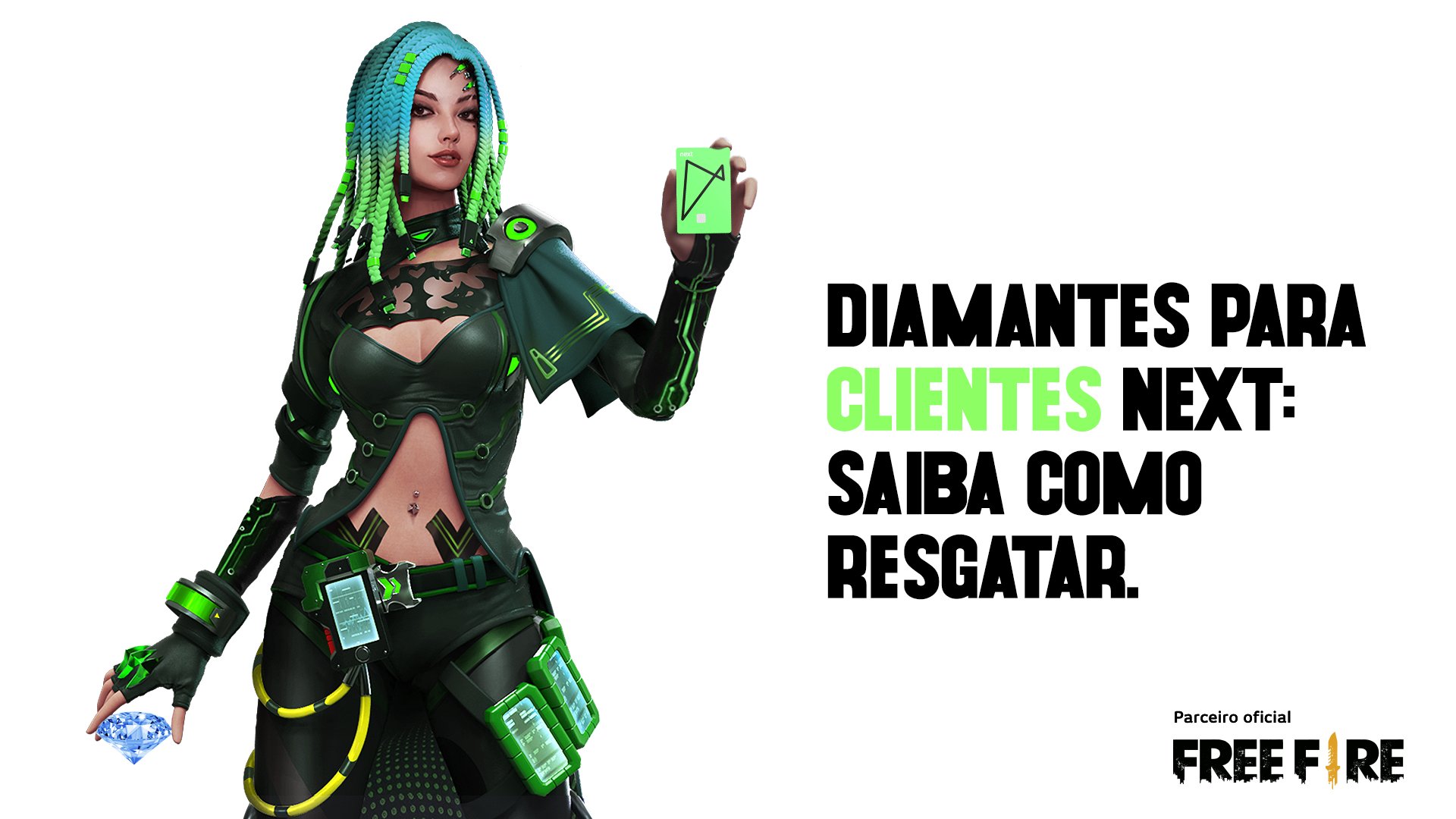 next on X: Alguém aí tá a fim de um codiguin? Amanhã tem Mimo Hour com  💎💎300 diamantes 💎💎 no Free Fire pra quem é cliente next💚 Quer saber  como funciona? Acompanhe