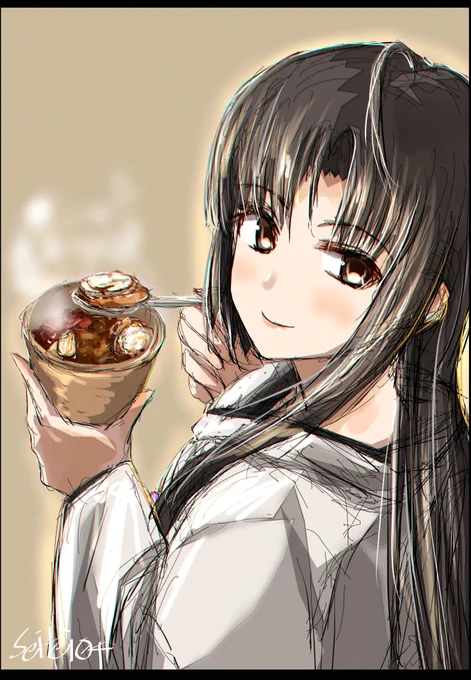 ホタテカレー(出張版)を食べる祥鳳さん 
#艦これ版深夜の真剣お絵描き60分一本勝負 
#艦これ版真剣お絵描き60分一本勝負_20200108 