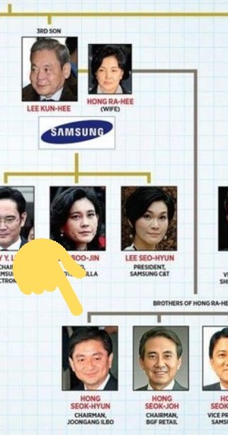 Ok, so you guys are missing the most important connection in this family because you recognise CJ and SSG.SAMSUNG and the Lees explicitly have mainstream news media outlets. It's one of the reasons why LGH married Hong Rahee. For chaebols, marriage is a strategic alliance.