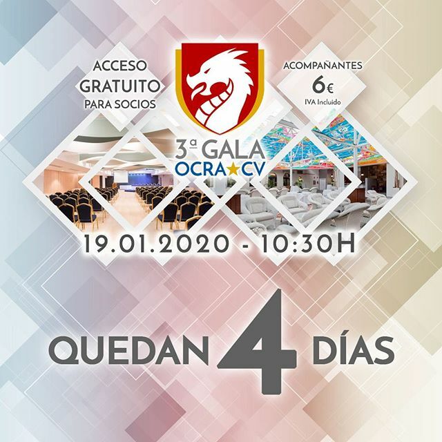 Un año más en OCRA CV vamos a celebrar nuestra “Gala OCRA CV” en la que haremos entrega de los trofeos a los ganadores de las diferentes ligas de OCRA CV en la temporada 2019.

La fecha elegida ha sido el 19 de enero de 2020 y en ella aprovecharemos tamb… ift.tt/301w3UN