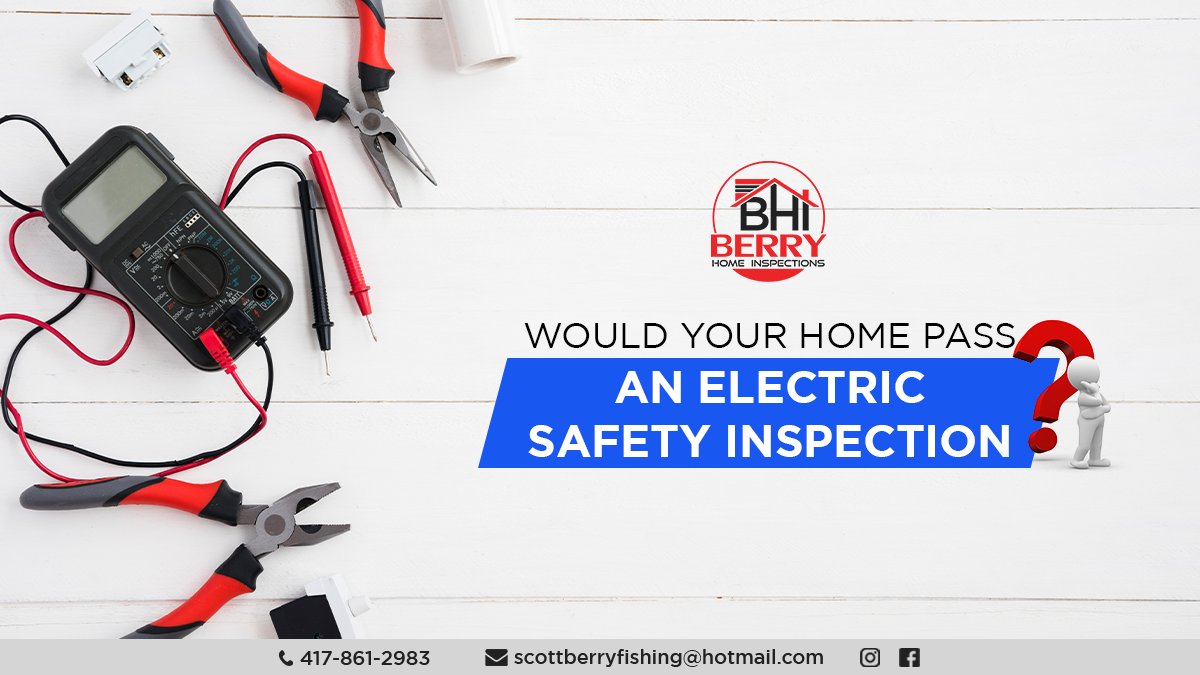 Would your home pass an electric safety inspection?

For More Info: 4178612983
Visit Now- bit.ly/2LplaGo
#berryhomeinspection #safehome #homeinspection #inspectionservices #tips #electricsafety #safetytest