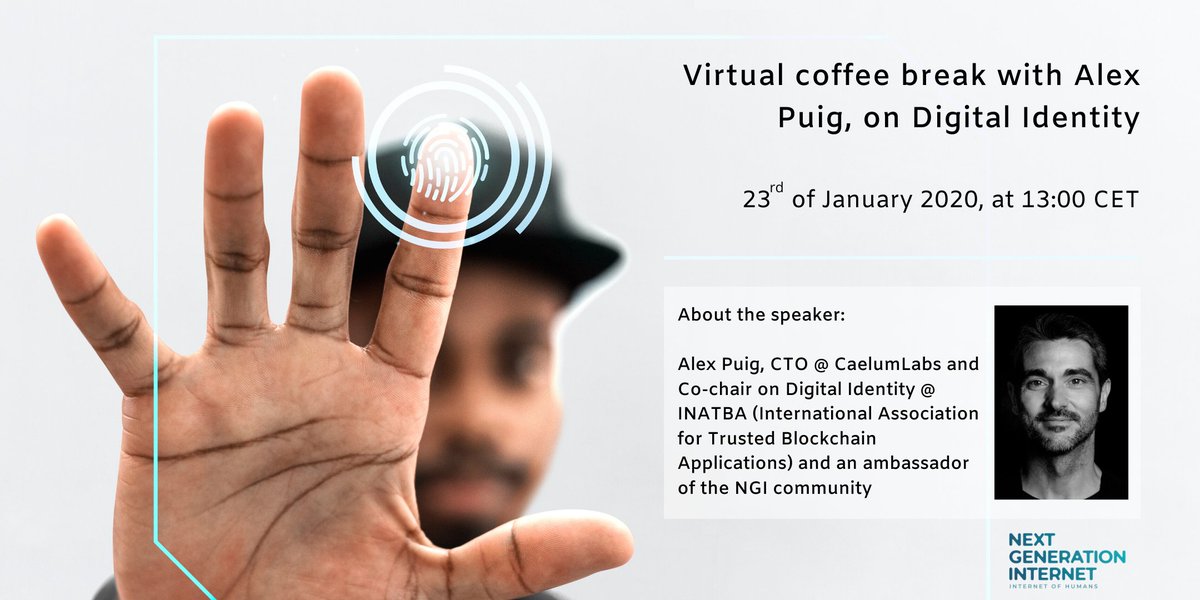 The Web is full of our digital identities; our profiles and knows what we have been curious about. Prepare your questions and join the discussion with Alex Puig @alexpuig on Digital ID.
👉 Register buff.ly/2N0g5Fc 
📆 January 23rd, 13:00 CET
#FundingGrowth #NGIambassador