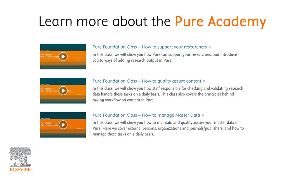 elsevierpure's tweet image. How can the Pure Academy help in your research? Watch one of the following Pure Academy sessions to learn more about this global training program: bit.ly/37MkvaJ
#ElsevierPure