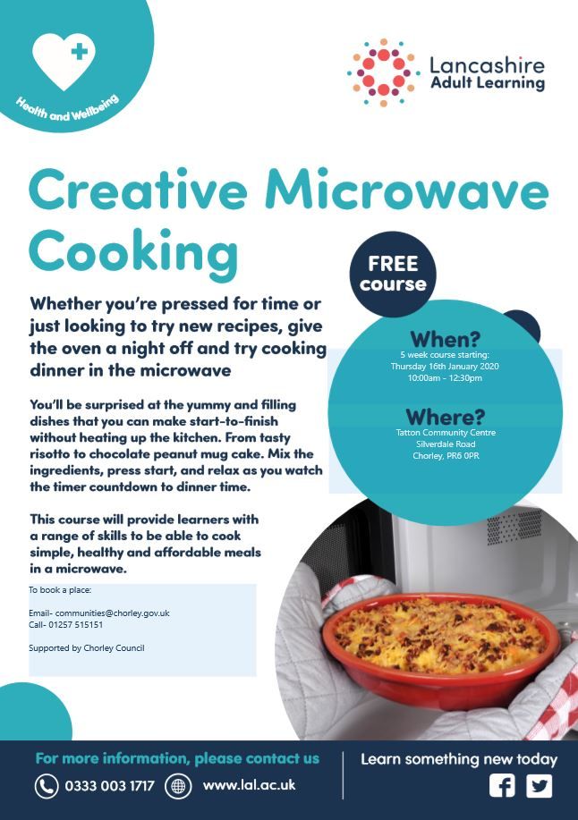 HSCentralLancs's tweet photo. Would you like to learn how to cook with your microwave? Read this poster! https://t.co/rdOBh5bZrg