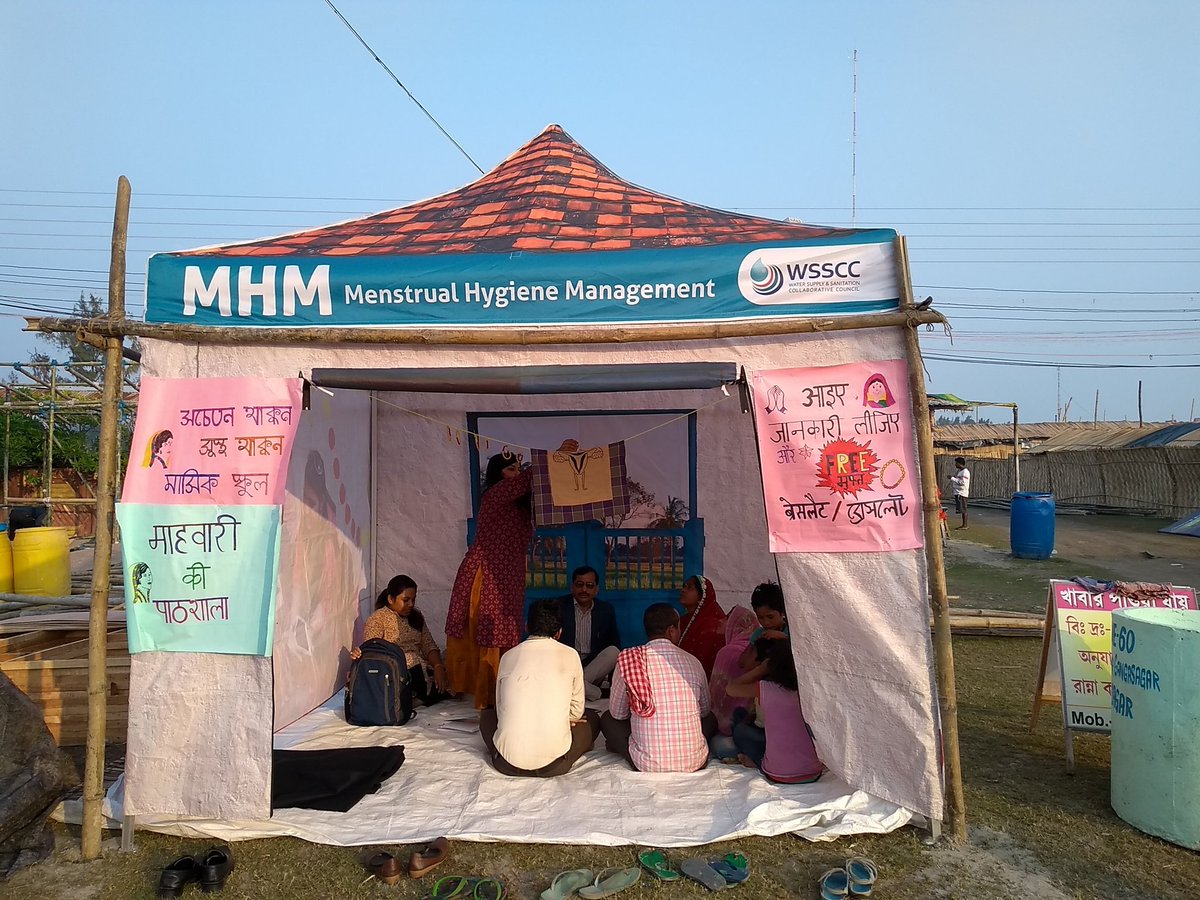 Spreading awareness to break the silence on #menstruation in #gangasagasagar #mela 
#menstrual #Hygiene #management #lab
@WSSCCouncil