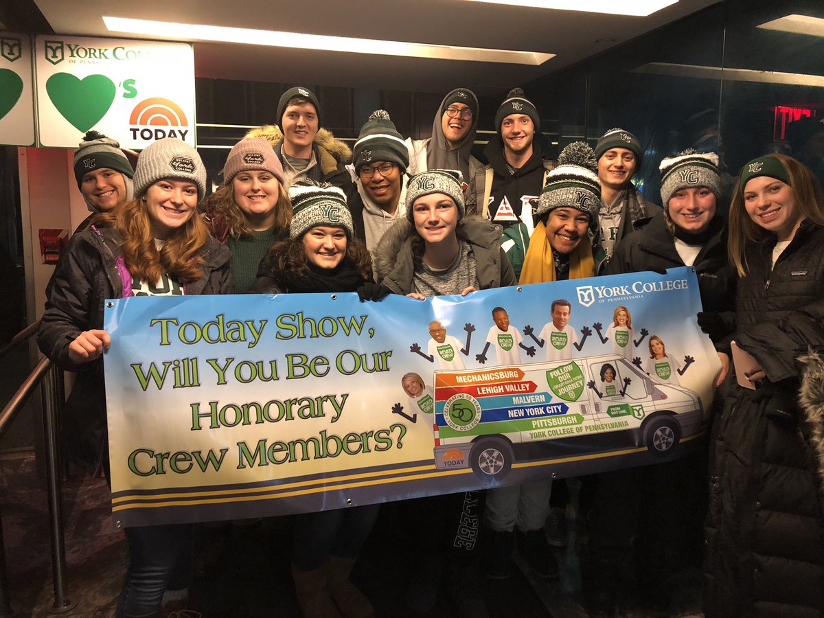 ycpkristin's tweet image. @TODAYplaza are you ready for @YCPAlumni #SpartaNation #YCPRoadCrew? We love @TODAYshow!