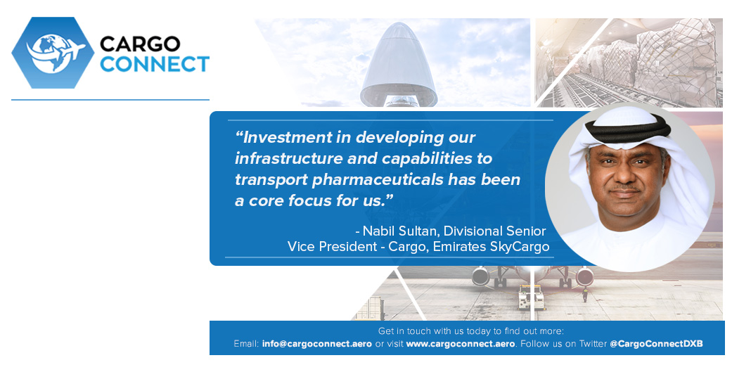 CargoConnectDXB's tweet photo. To support Emirates Pharma, @emirates developed ‘fit for purpose’ infrastructure like the purpose built facility at @DXB dedicated to the transport of pharmaceuticals. Read more insights from Nabil Sultan, Divisional SVP, Emirates SkyCargo here: 
https://t.co/5YBPQRvfpb https://t.co/YYXE9xKy7H