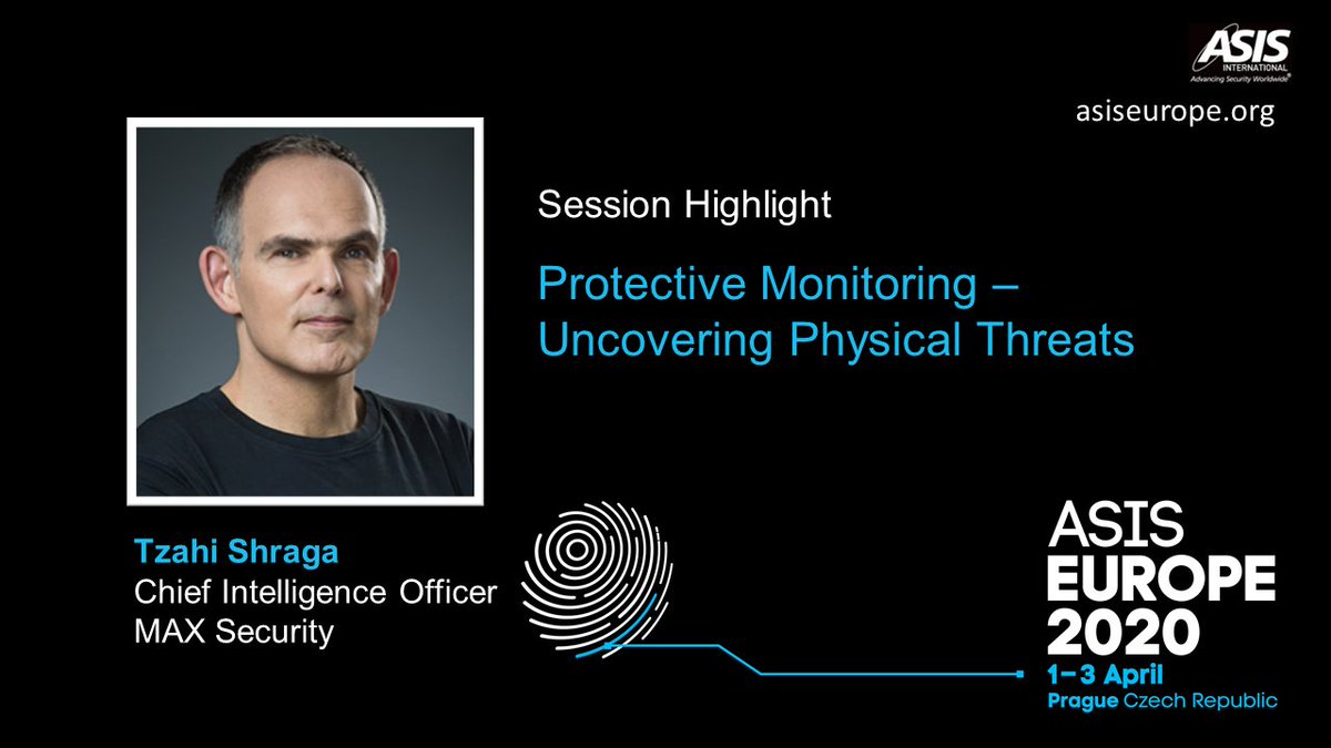 MaxSecurityLTD's tweet photo. Are you going to be at ASIS Europe in Prague this year? We are too! And we're excited to announce that our Chief Intelligence Officer, Tzahi Shraga will be speaking about the importance of protective monitoring.

See you there! #ASIS2020 #Security #intelligence #cyber https://t.co/pcUjyFE8vO