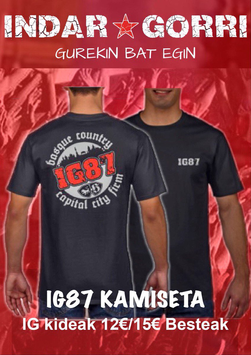 igmateriala's tweet photo. #IG87 kamiseta berria salgai!! Ya a la venta!!
IG kideak 12โฌ/15โฌ Besteak #IGmateriala #IndarGorri
Pedidos/Eskaerak: igmateriala@gmail.com https://t.co/bXCBJerf2F