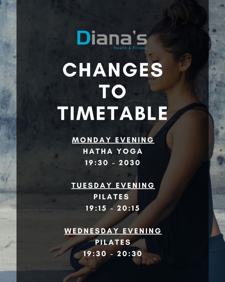 DianasGym's tweet image. 🧘🏼‍♀️Timetable Changes 🧘🏼‍♀️

We have made a few time changes to our Mind &amp;amp; Body classes

All changes have been made to our system, so you are able to book onto the amended classes

#timetablechanges #mindandbody #yoga #pilates