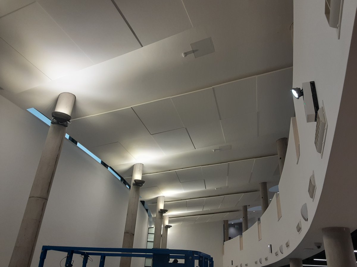This photograph shows the Ecophon Solo raft staggered detail which makes it interesting at Liverpool John Moores University.