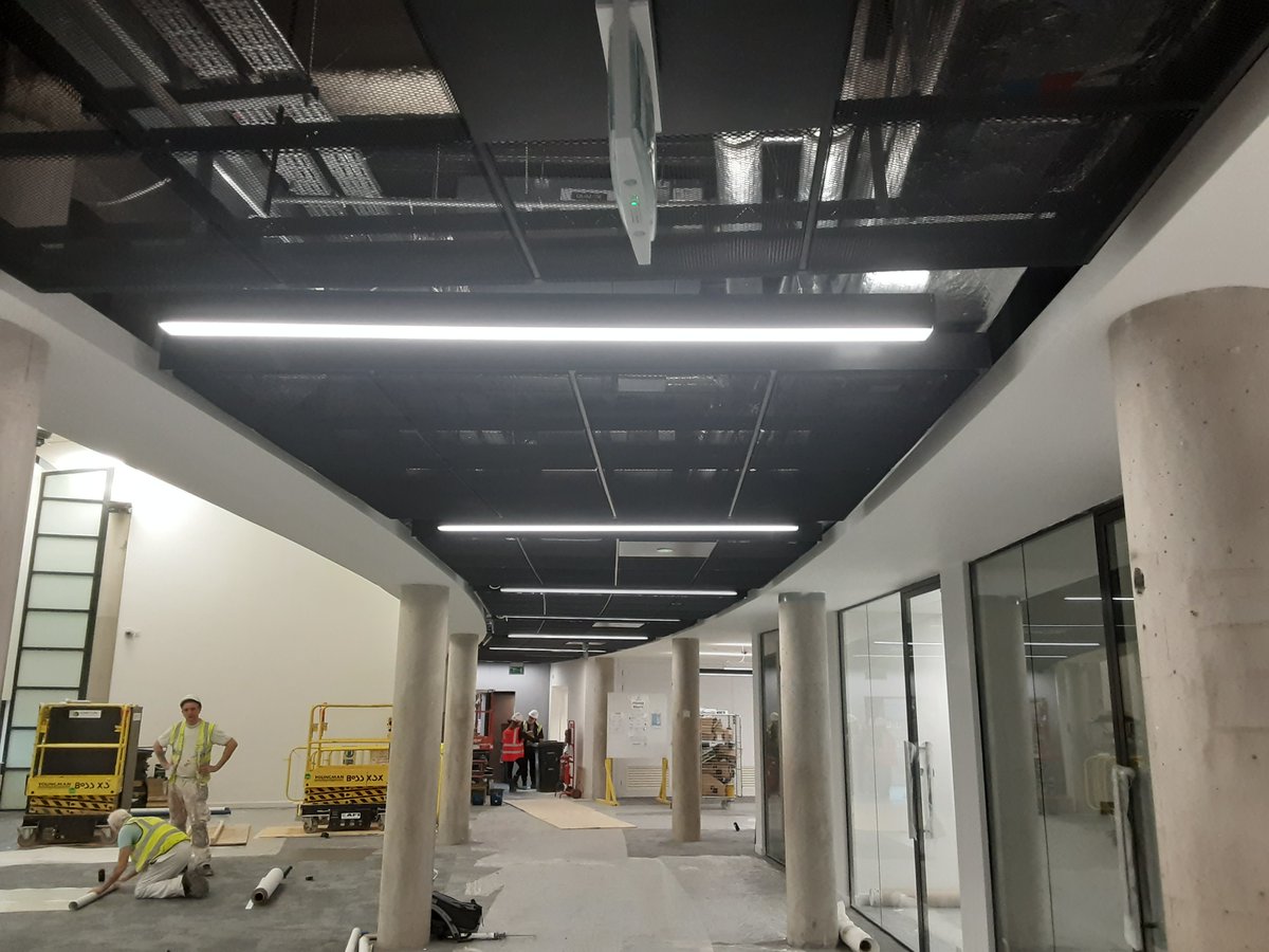 The picture below is showing the SAS mesh floating rafts in black to Avril Roberts Building - Liverpool John Moores University.