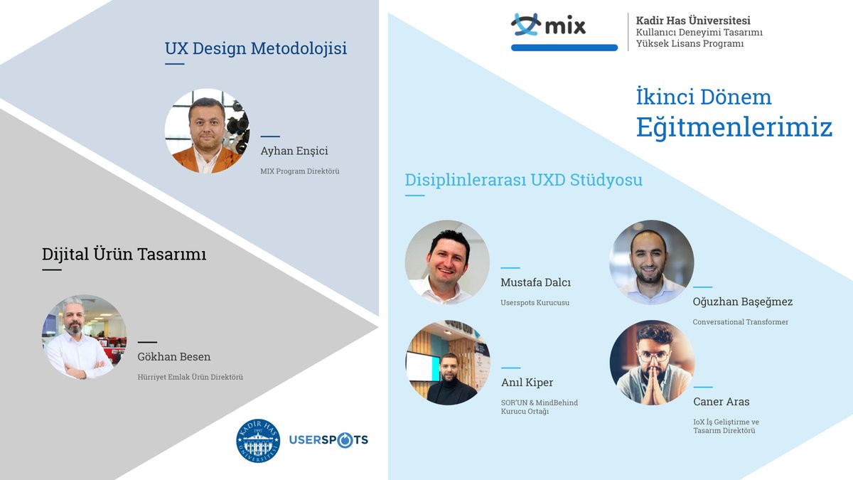 MIX'te deneyimlerle dolu yeni bir dönem yaklaşıyor! Sen de hemen başvurunu yap. Unutma 2. dönem kayıtları için SON GÜN 10 OCAK!

İngilizce Yeterlik Sınavı ise 20-21 Ocak'ta yapılacak.

Başvuru için: mix.khas.edu.tr
Eğitmenlerimizi tanımak için: bit.ly/2FvlDDK