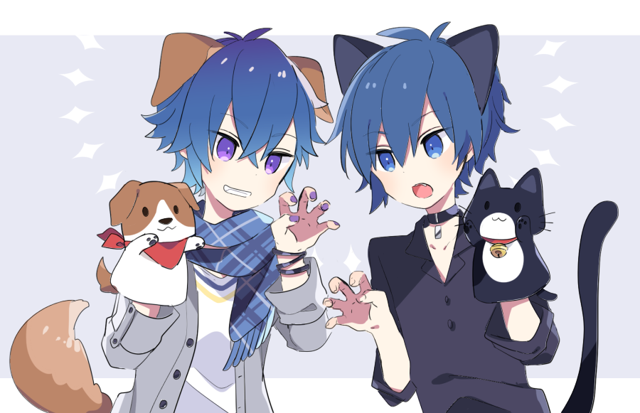 「わんにゃん 」|由杞のイラスト