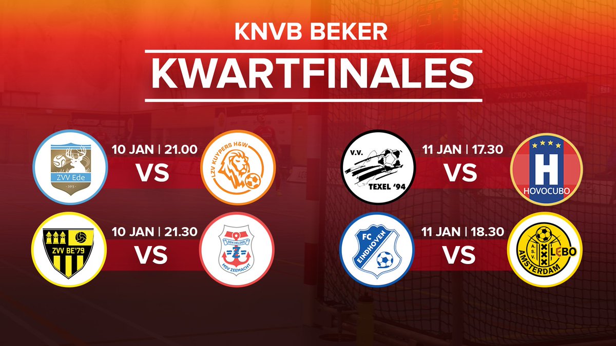 Welke teams gaan zich aankomend weekend plaatsen voor de halve finales van de landelijke KNVB Beker?