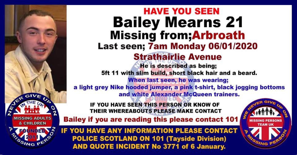 ArbroathFC's tweet photo. Bailey is still missing.

Have you seen him?

Please contact Police Scotland on 101 quoting 3771 if you have. https://t.co/QnIhKtsxeG