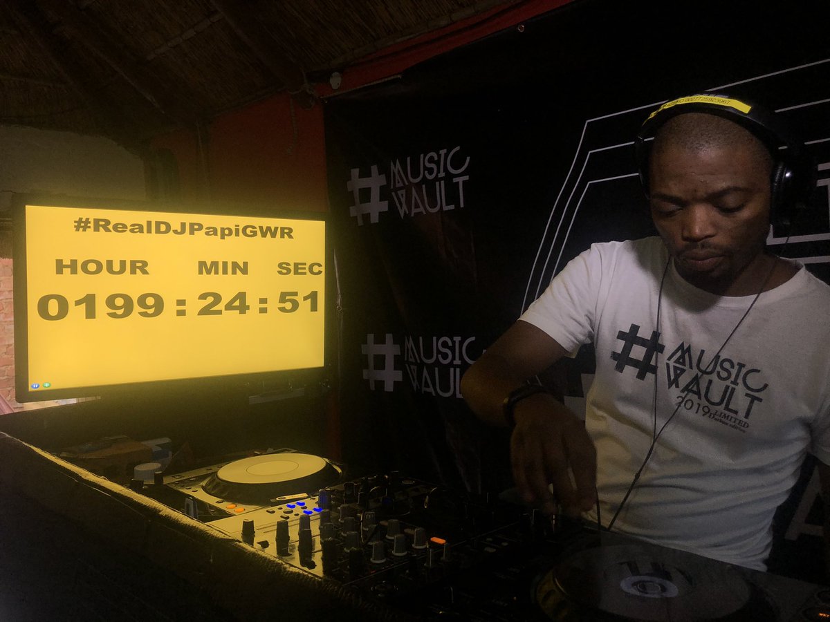 IamTomBruce's tweet photo. We are breaking a @GWR of the longest club DJ marathon and we are 40 minutes away from breaking the existing record set by a π΅π± Poland DJ.
However no brand or media is in support of us, weβve been knocking. #RealDJPapiGWR @realdjpapi @ProudlySA https://t.co/cOq3NkOs6z