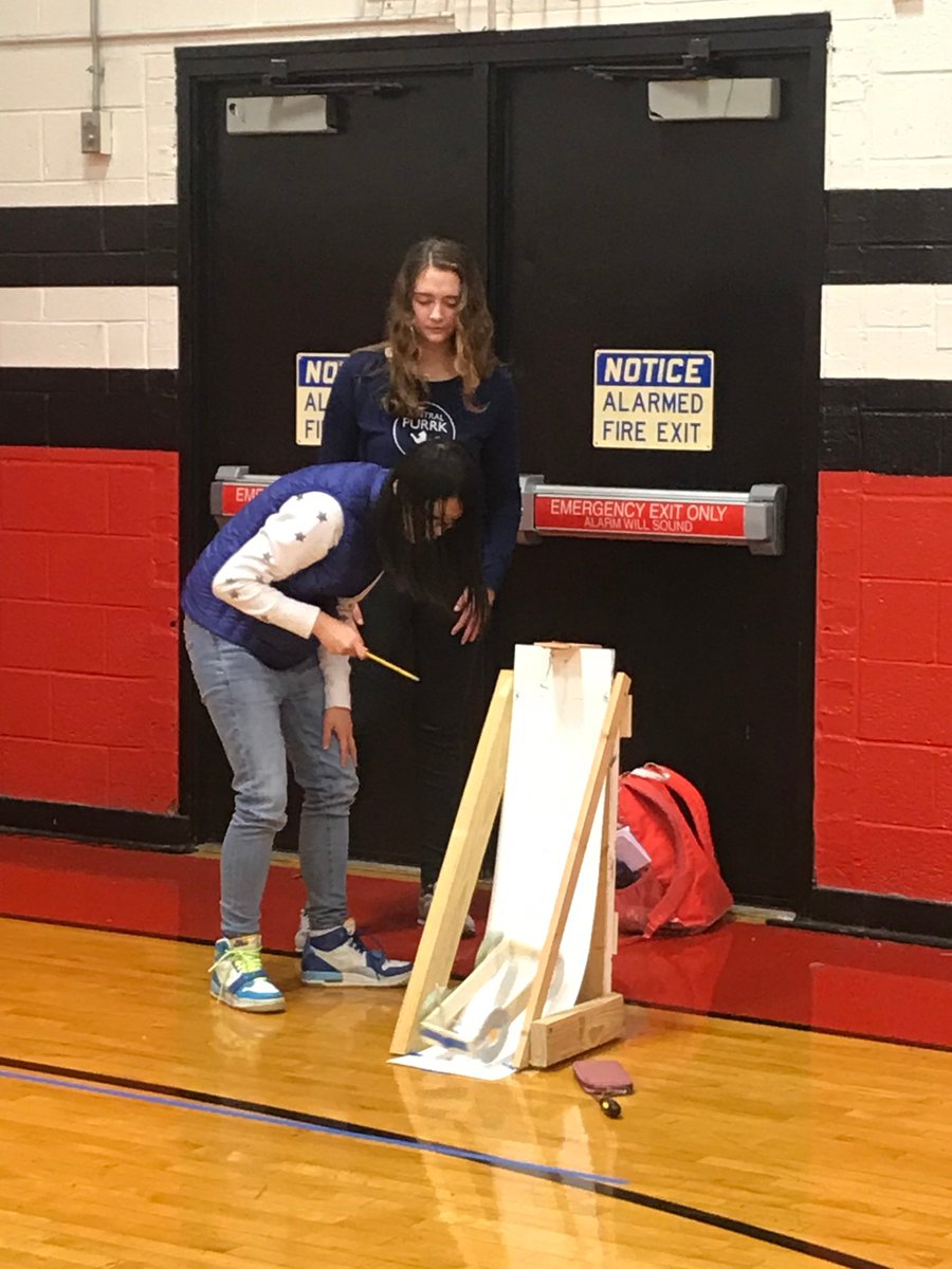 MLHS_Clubs's tweet photo. Science Olympiad members Korene Tu and Jackie Edwards competing in the Gravity Vehicle event yesterday. They built both the vehicle and the ramp, and their car reached a distance of nine meters! #LakerClubs https://t.co/RvKXNrIZbA