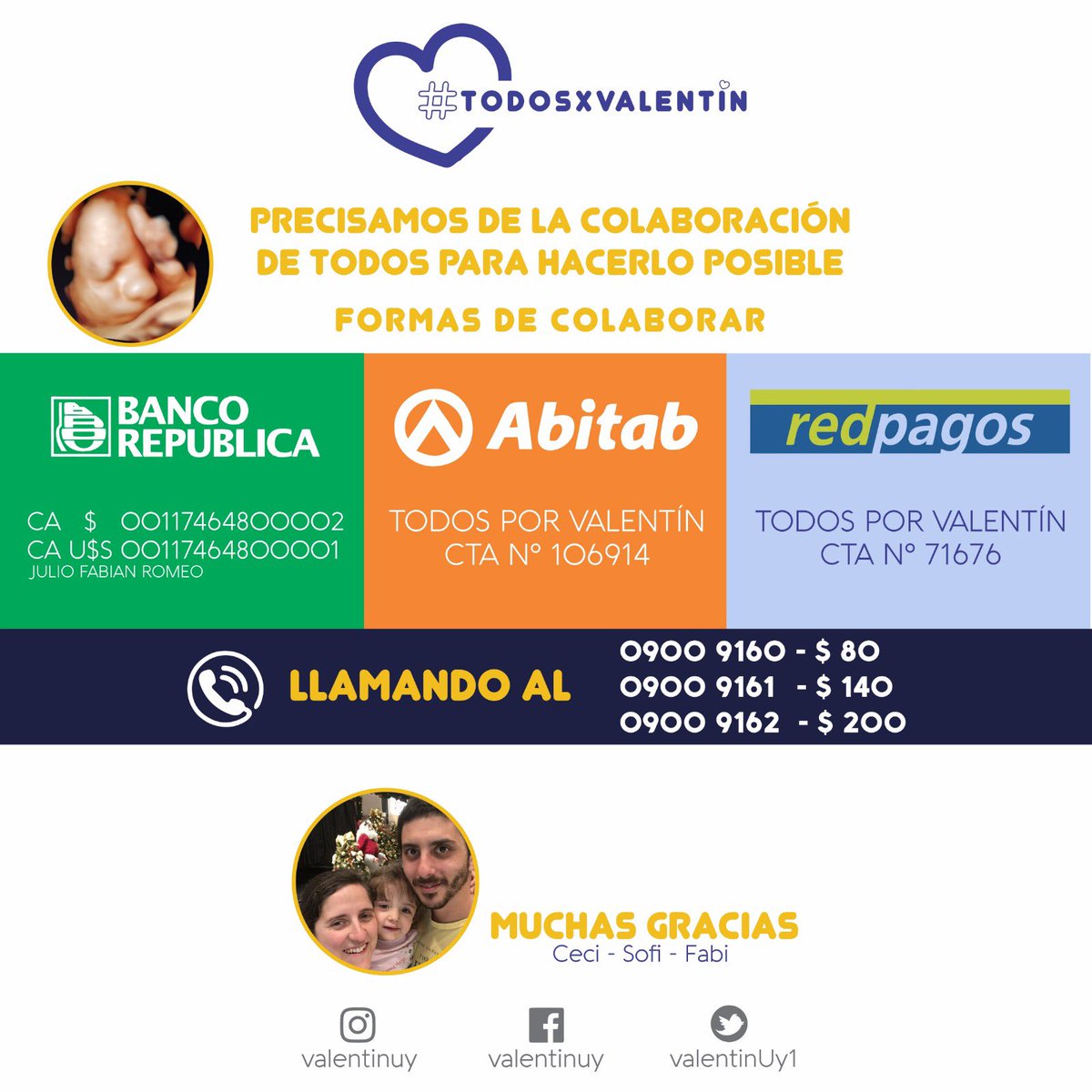 LaloBianchi33's tweet photo. Seguimos pidiendo la colaboración para nuestros amigos @fabianromeo y Ceci Navia para que el corazón de Valentín empiece a latir.

#TODOSXVALENTIN https://t.co/BCwbPRMiKY