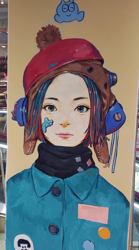 わらしさん(@WarashiZ)の個展に行ってきました。壁一面にあるイラストがとても迫力があって素敵な空間でした!カエル缶バッチお気に入りです、ありがとうございました! 