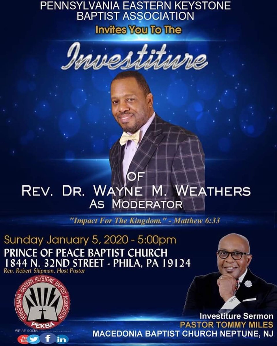 VOHPhilly's tweet photo. Thank God and all of you for your support. I'm blessed to serve as Moderator of PEKBA. Looking forward to implementing God's vision, "Impact for the Kingdom."   We have already started Kingdom Ministry for a Kingdom Association.  #IFK -Pastor Weathers https://t.co/PokZIQHuw6