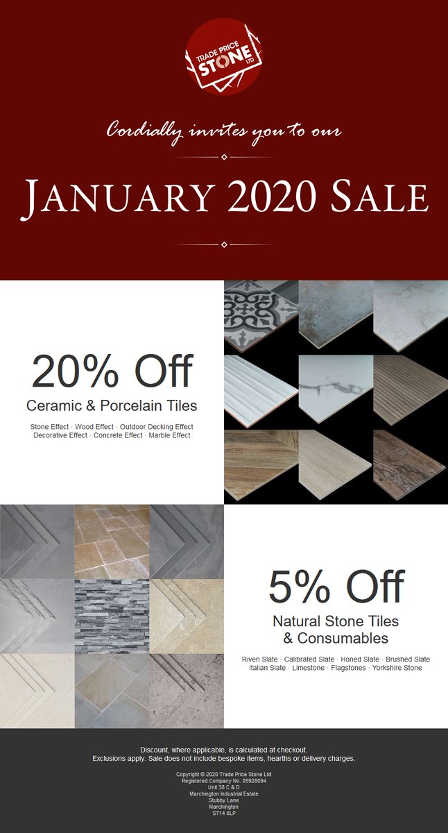 tradepricestone's tweet photo. Visit https://t.co/vOjfm4UTgc for our January Sale, strictly trade only.

In the trade and want an account? apply today https://t.co/eQr7wFac93 https://t.co/ZFWN8HCVln