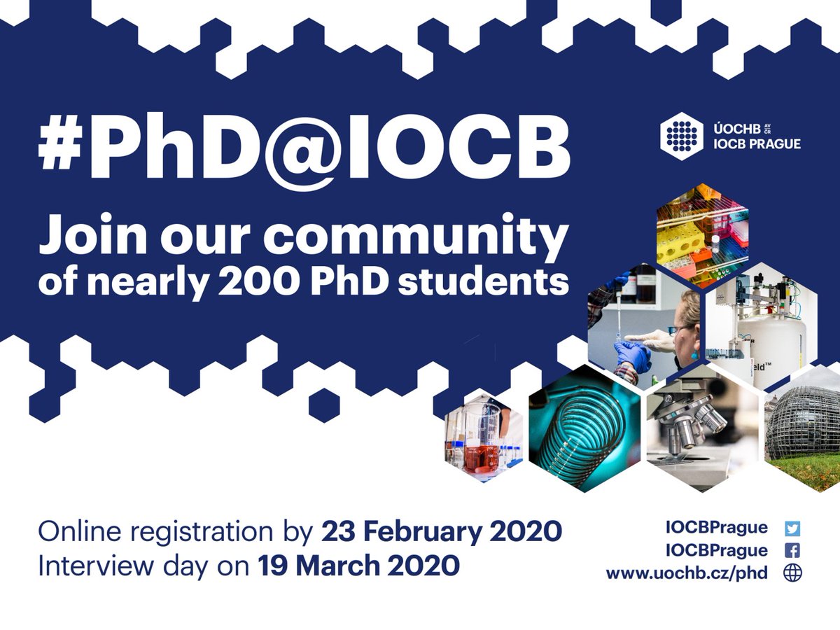 IOCB Prague (@iocbprague) on Twitter photo Please RT – #PhD <a href="/IOCBPrague/">IOCB Prague</a> - Check 35 available #PhDprojects in 18 IOCB groups from CHEM, BIO, and PHYS clusters including <a href="/PetrBeier/">Petr Beier🇨🇿🇪🇺🧪📝</a> <a href="/hocekm/">Michal Hocek 🇨🇿 🇪🇺 🌍 🍷🧬🧪</a> <a href="/CahovaB/">Cahova Group of Chemical Biology</a> <a href="/Konvalinka_Lab/">Jan Konvalinka Lab</a> <a href="/tomas_pluskal/">Tomáš Pluskal</a> <a href="/IOCBioNMR/">IOCBioNMR</a> labs:
uochb.cz/en/call-for-ph… Please RT – #PhD <a href="/IOCBPrague/">IOCB Prague</a> - Check 35 available #PhDprojects in 18 IOCB groups from CHEM, BIO, and PHYS clusters including <a href="/PetrBeier/">Petr Beier🇨🇿🇪🇺🧪📝</a> <a href="/hocekm/">Michal Hocek 🇨🇿 🇪🇺 🌍 🍷🧬🧪</a> <a href="/CahovaB/">Cahova Group of Chemical Biology</a> <a href="/Konvalinka_Lab/">Jan Konvalinka Lab</a> <a href="/tomas_pluskal/">Tomáš Pluskal</a> <a href="/IOCBioNMR/">IOCBioNMR</a> labs:
uochb.cz/en/call-for-ph…
