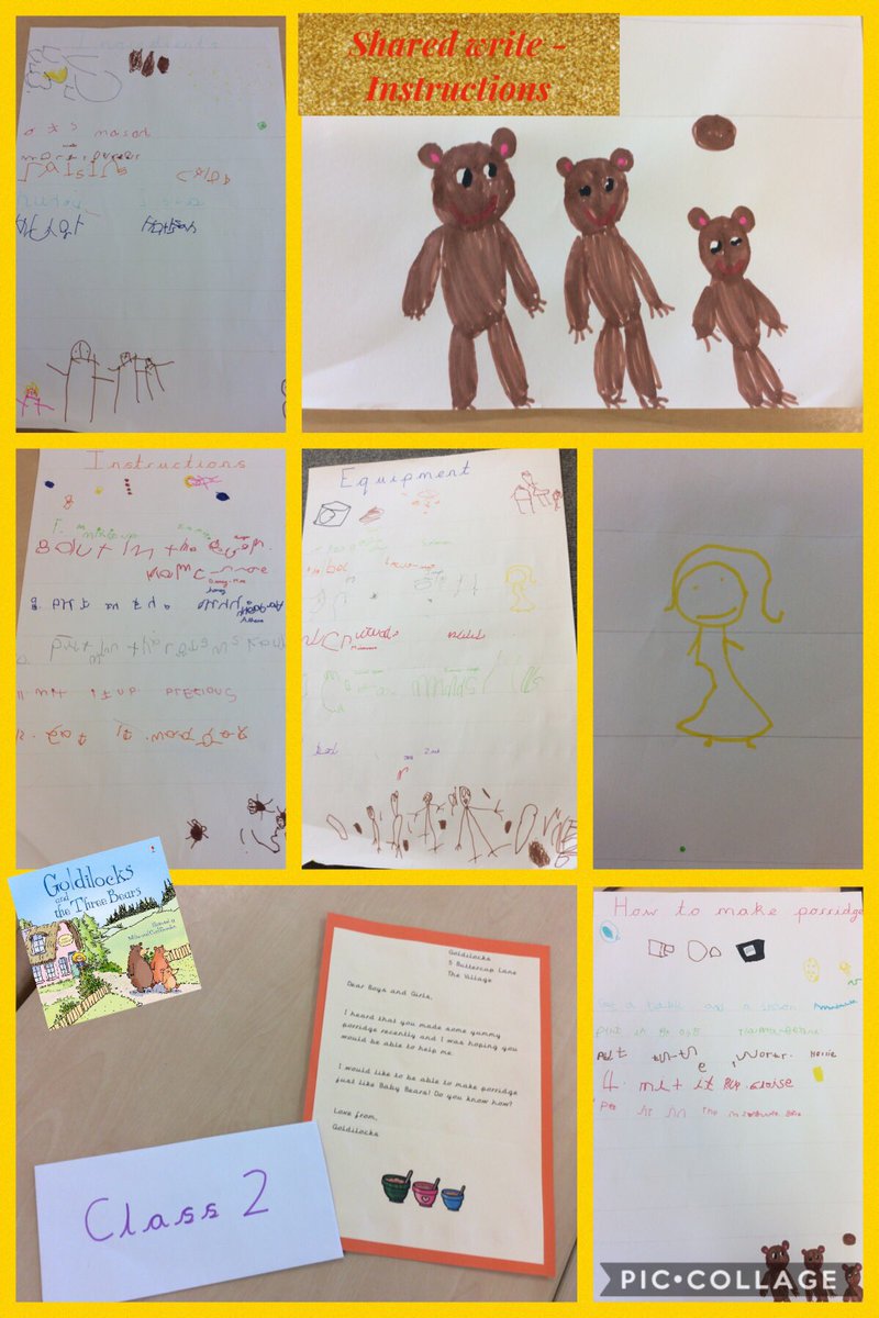 Miss_Myerscough's tweet photo. This morning, we received a letter from Goldilocks. She asked us if we would tell her how to make porridge. We decided to write a set of instructions together @StJosephStBede #SJSBEYFS #SharedWrite #SjsbEnglish https://t.co/Mc9seSVEIP