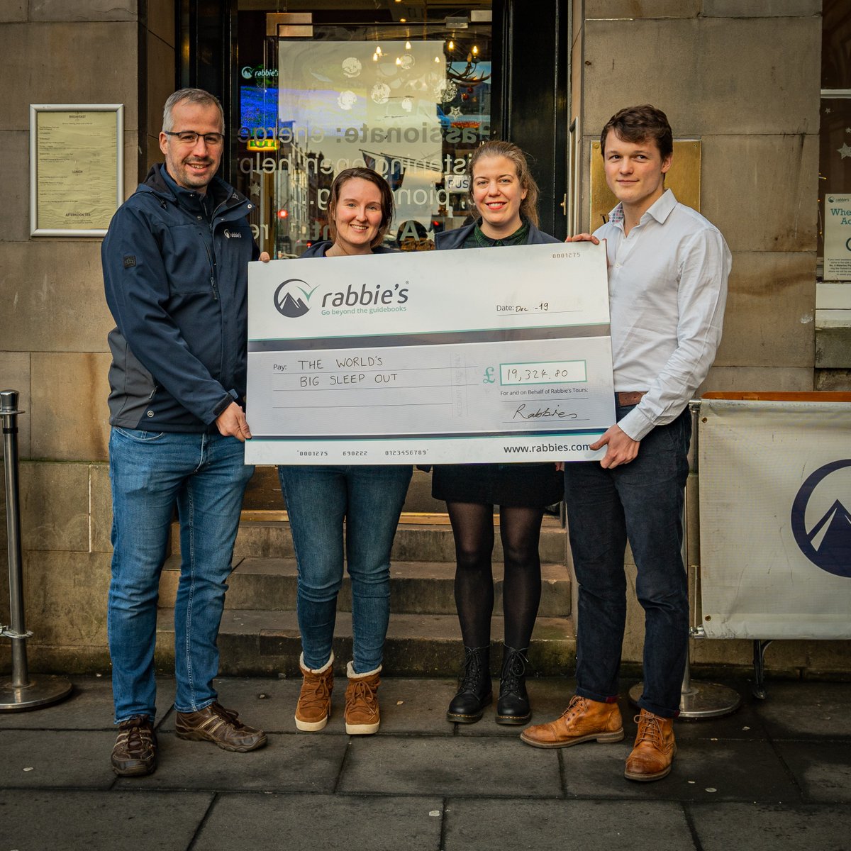 Thank you to everyone who bought a tour during our Green Friday event. We donated 10% of your tour booking (over £19k) to <a href="/BigSleepOuts/">The Worlds Big Sleep Out</a>​ to help fight homelessness.
We're honoured to contribute towards the great work of this charity. 🙂
#WorldsBigSleepOut #RabbiesTours