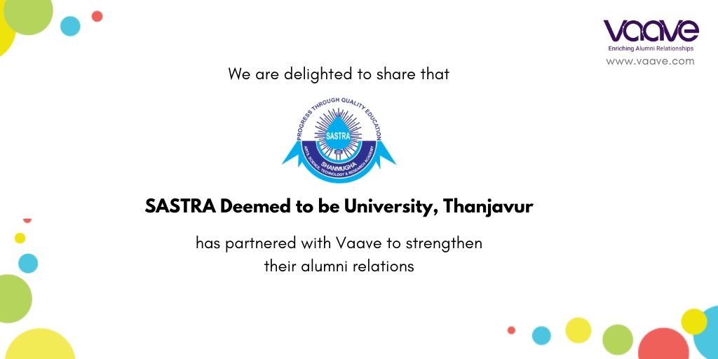 hoopstr_ai's tweet photo. New Decade - New Beginnings!! SASTRA Deemed to be University, one of the top universities in India, joined hands with Vaave to enrich their Alumni Relations. Welcome Abode and a Happy Reunion!
#sastra #saywow #sayvaave #vaave #alumnirelations #reunion #alumnirelationsmadeeasy https://t.co/saMndWccPG