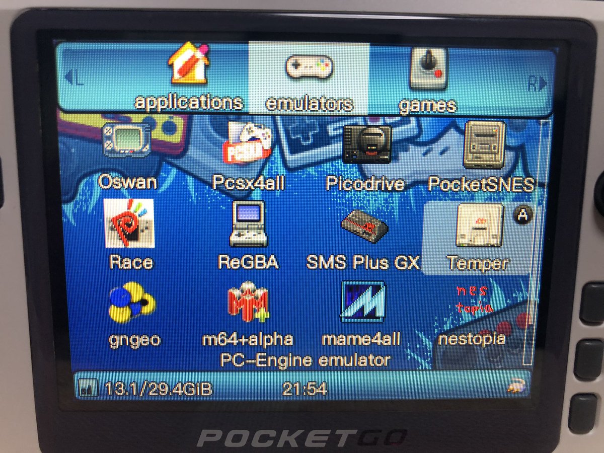 ごりお エミュを追加してみた 以前と違って凄く簡単に追加できるんだね 特定のディレクトリに Opkファイルを配置するだけなんだ Pcエンジンを遊んでみた