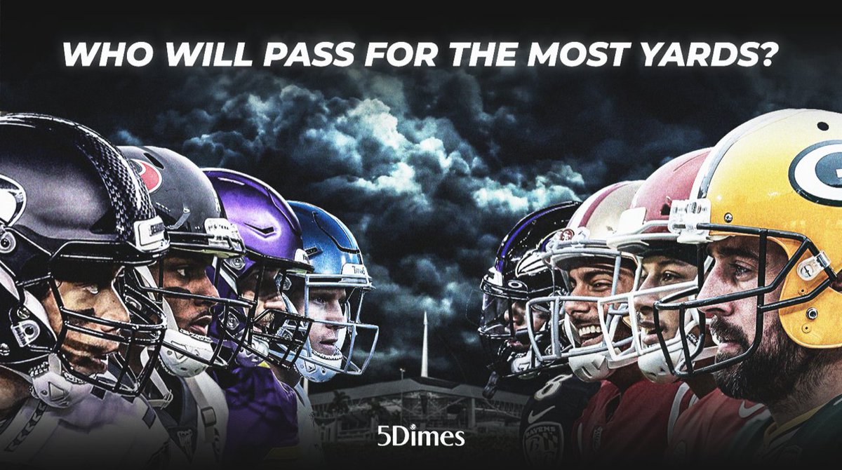 🚨 TWEET to WIN 🎁

There's #5Dimes merch to win during the #NFL playoffs.

To enter:

1️⃣ RT this tweet.
2️⃣ FOLLOW: <a href="/5DimesSB/">5Dimes 🐐 Sportsbook</a>
3️⃣ REPLY with the QB who will pass for the most yards!

Tag your friends because we are giving away 💯 #PrizePacks!

#MINvsSF #TENvsBAL #HOUvsKC #SEAvsGB