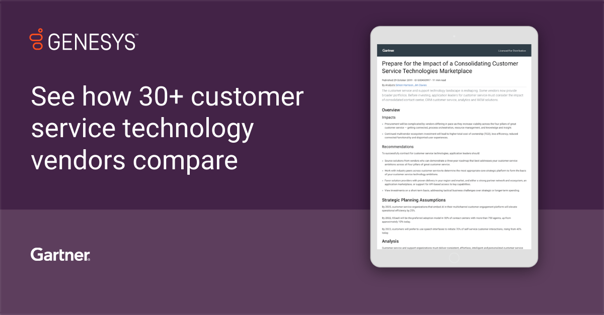 EdMiller4's tweet photo. See how over 30 vendors compare of four pillars of customer service | Genesys https://t.co/xgYrwYoO0l https://t.co/NjFAesedRn