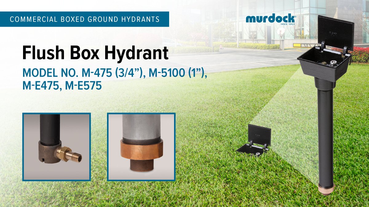 Murdock boxed ground #hydrants can be set in sod, pavement or concrete—ideal for virtually any commercial/residential installation, including #PublicParks, city sidewalks &amp; lawns. Visit us online to learn more! #buildingmaterials #facilitymaintenance

 bit.ly/2sIFhJv
