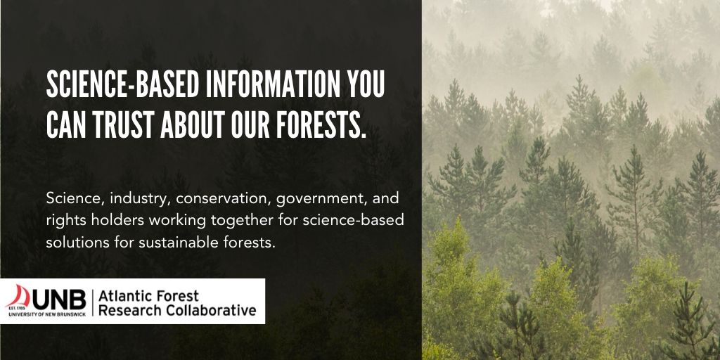 Have you heard of us? UNB's Atlantic Forest Research Collaborative helps all stakeholders share science-based forest content. unb.ca/afrc #research #evidencebasedpolicy #novascotia #newbrunswick