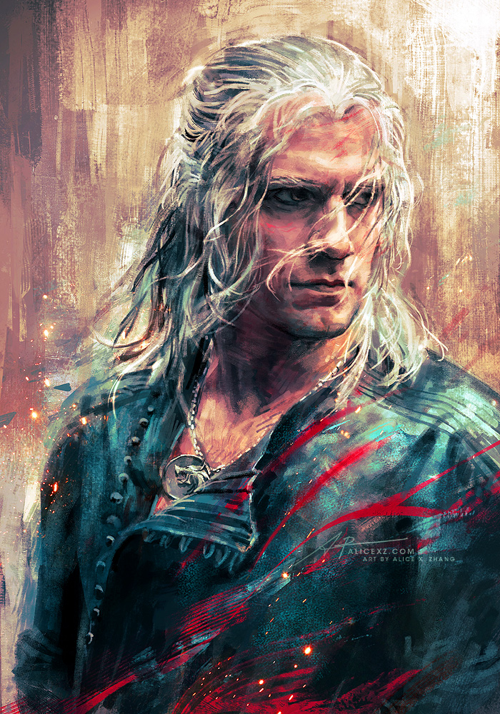 The White Wolf of Rivia – first painting of the year #TheWitcher