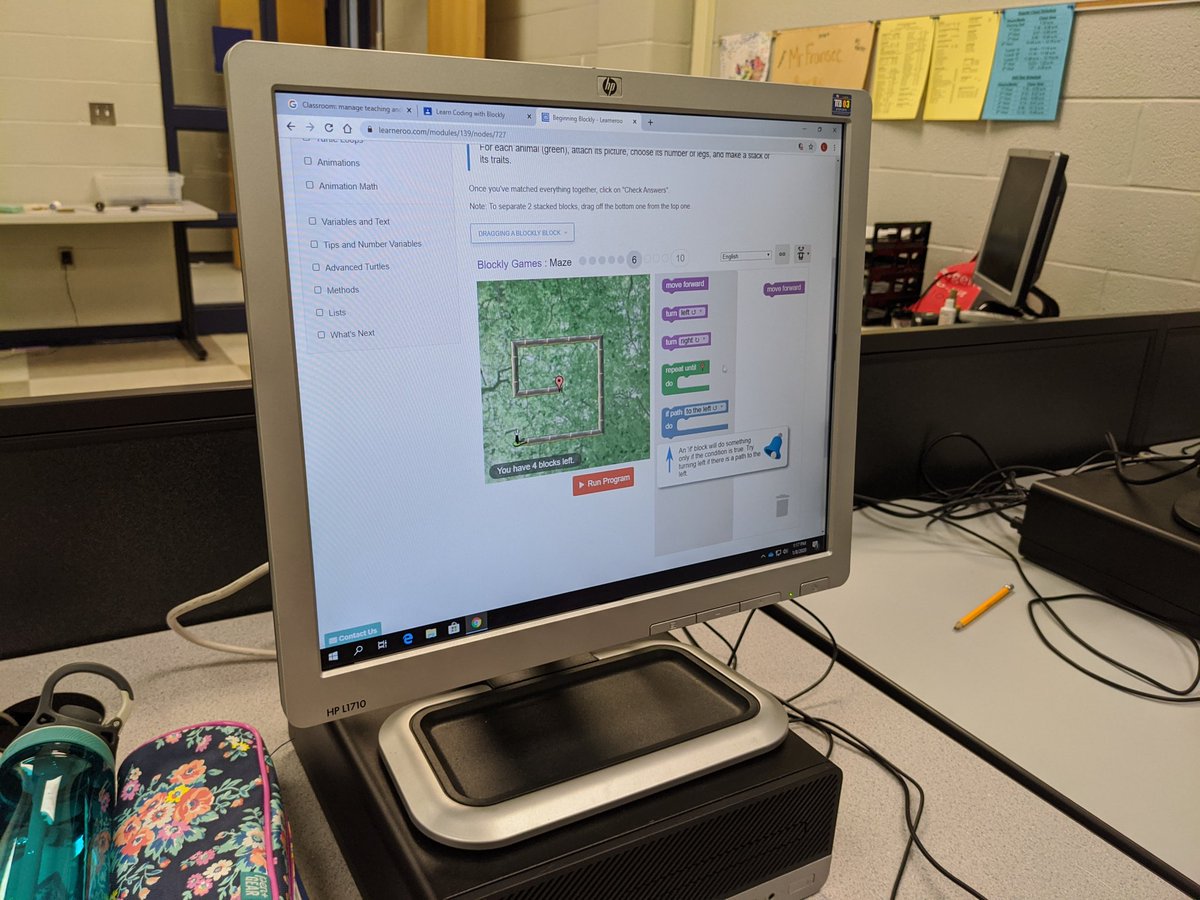 FranseeTech's tweet photo. Introduction to coding with Blockly in 6th grade Tech Ed! #CMSCode https://t.co/P5XSi4C5OS