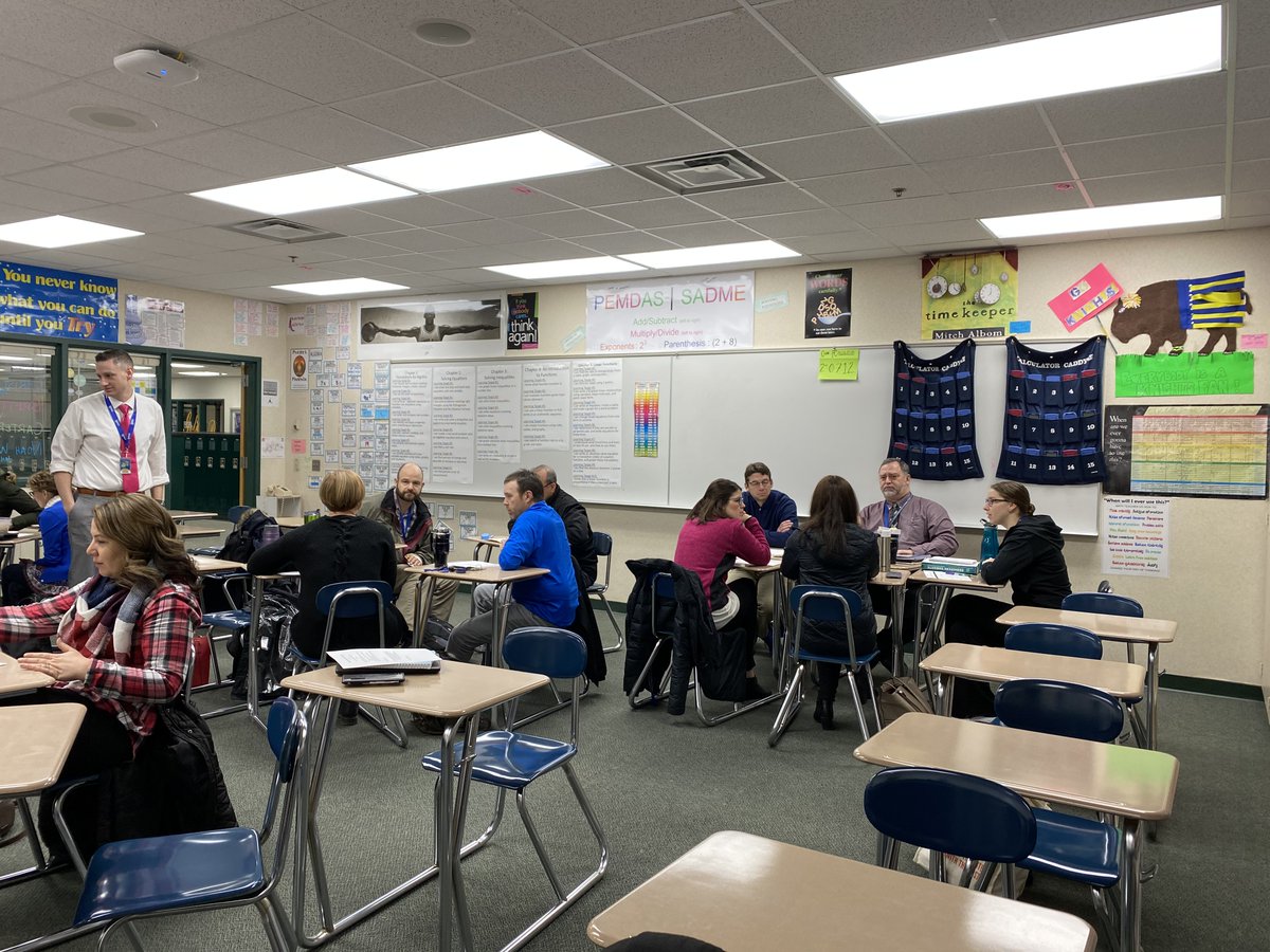 STMATeachLearn's tweet photo. Our Middle School Math teachers are working hard in assessing our curriculum needs and looking at our Grade Level Standards. https://t.co/1rfqwTodim