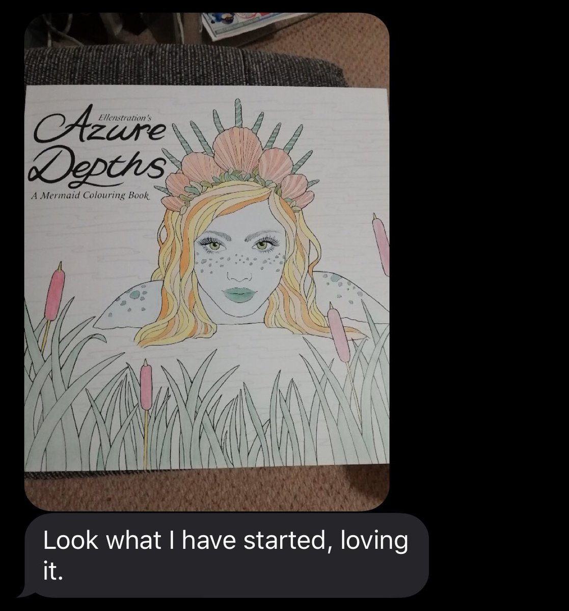 ConjuringEllen's tweet photo. Just got this message from a happy customer for #AzureDepths a mermaid themed colouring book 🥰
I’m so happy people enjoy something I’ve made https://t.co/Rt1Nw5iNv6
