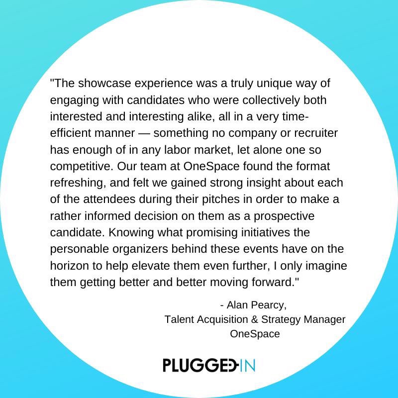 pluggedinhq's tweet image. Hear what companies are saying about our hiring events, such as OneSpace Talent Acqisition &amp;amp; Strategy Manager Alan Pearcy. #startups #talent #hiring #stlstartupweek