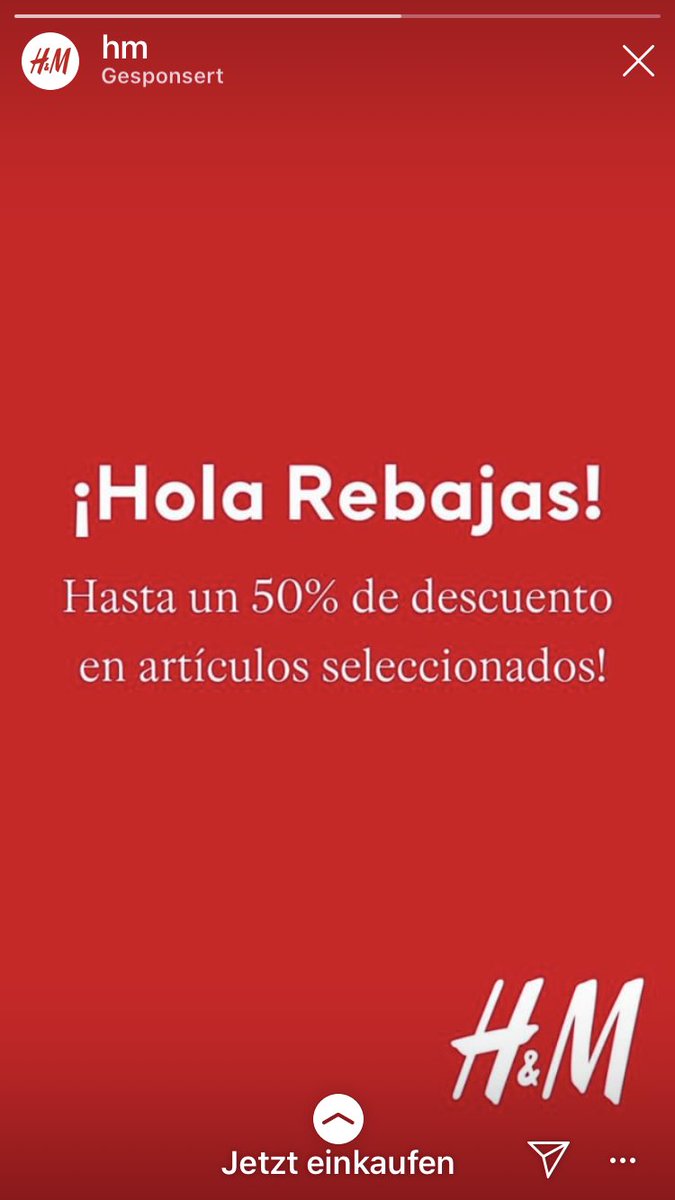 NadineHild's tweet photo. @hm something gone wrong here? Keeps popping up in my stories in Spanish... https://t.co/WRSCHnX172