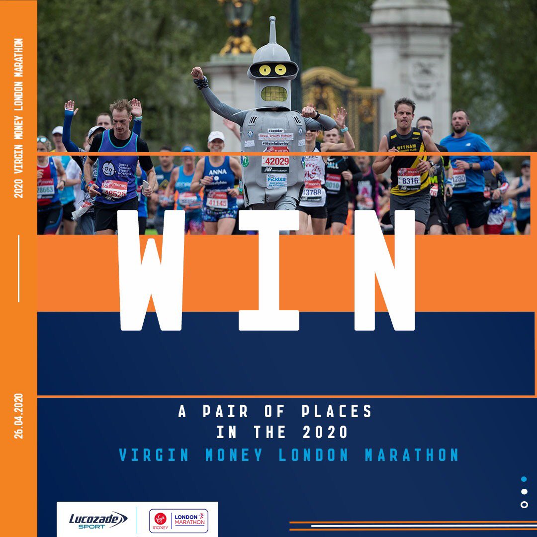 LucozadeSport's tweet image. 2️⃣0️⃣2️⃣0️⃣ is here and we are giving away a place for you and a buddy to both take part in this year’s Virgin Money @LondonMarathon

For your chance to win, make sure you’re:

1. Following @LucozadeSport 
2. Retweet this post 🔄 
3. Tag a friend below 👇

Good Luck!