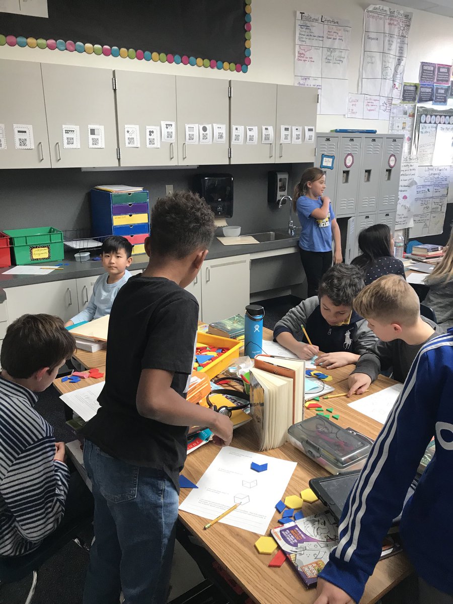 Love to hear these 3rd graders talk about the relationship between fractions and geometry! #walstars #mymisd