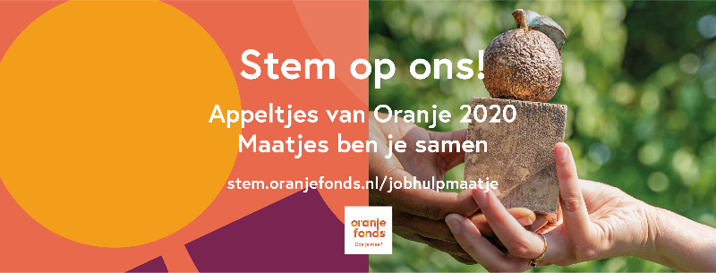 JobhulpmaatjeU's tweet photo. Breng ook je stem uit voor de goede-doelen-verkiezing 'Appeltje van Oranje'! Je kunt via deze link stemmen op JobHulpMaatje. Jouw stem maakt een verschil: kleine moeite, groot plezier! 
https://t.co/7i7wfFfH1v https://t.co/aKyLBTujD1